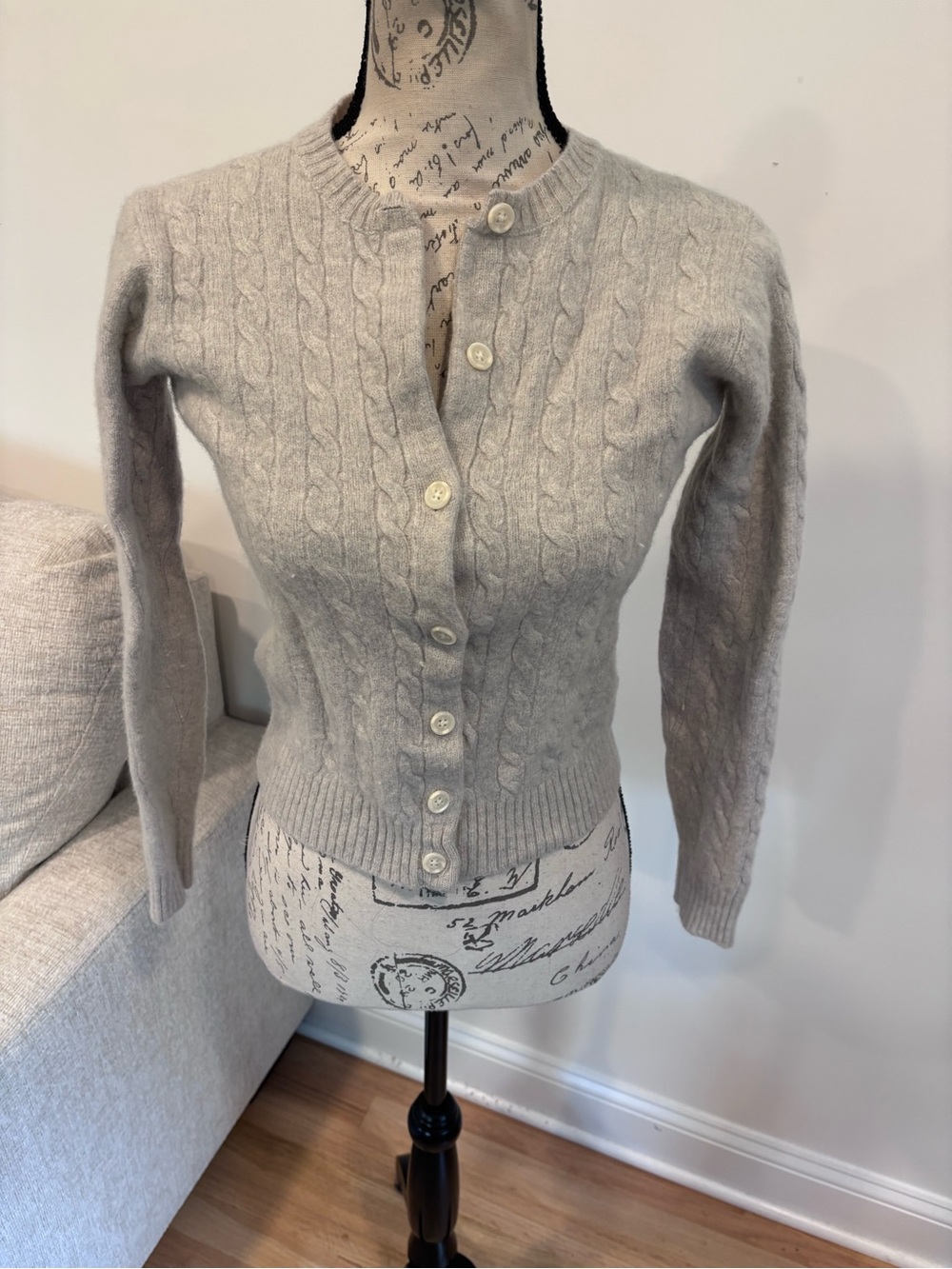 Brandy Melville gray cable knit cardigan size small